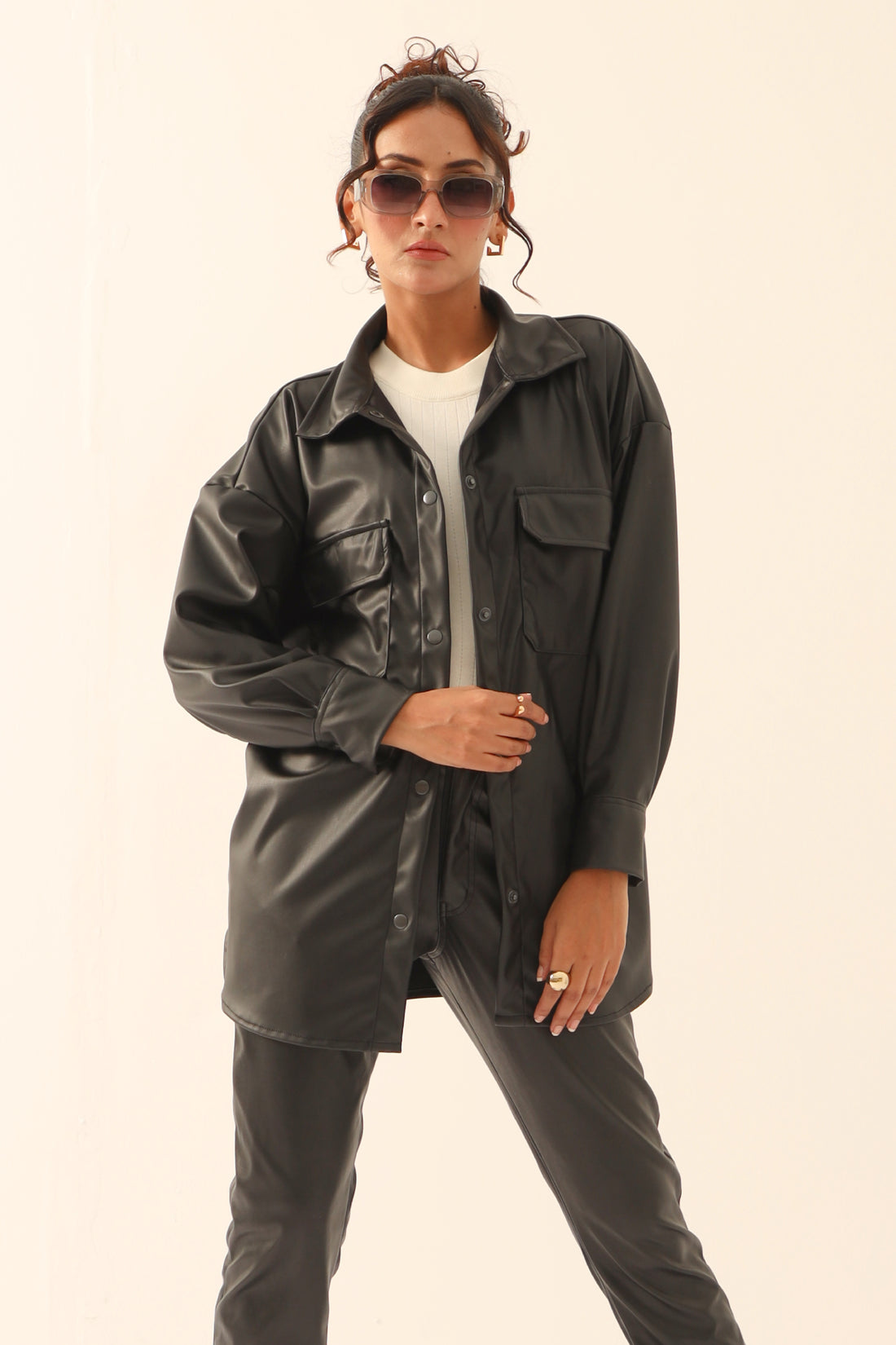 Vortex Leather Shacket