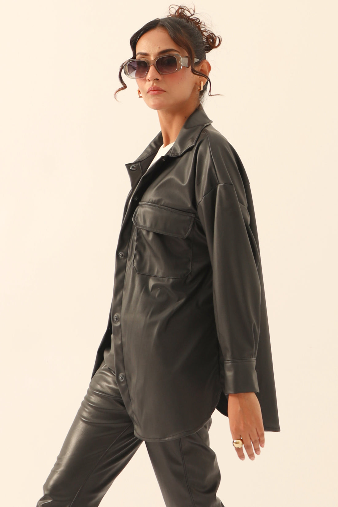 Vortex Leather Shacket