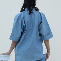 Midnight Muse Batwing Shirt Denim Blue