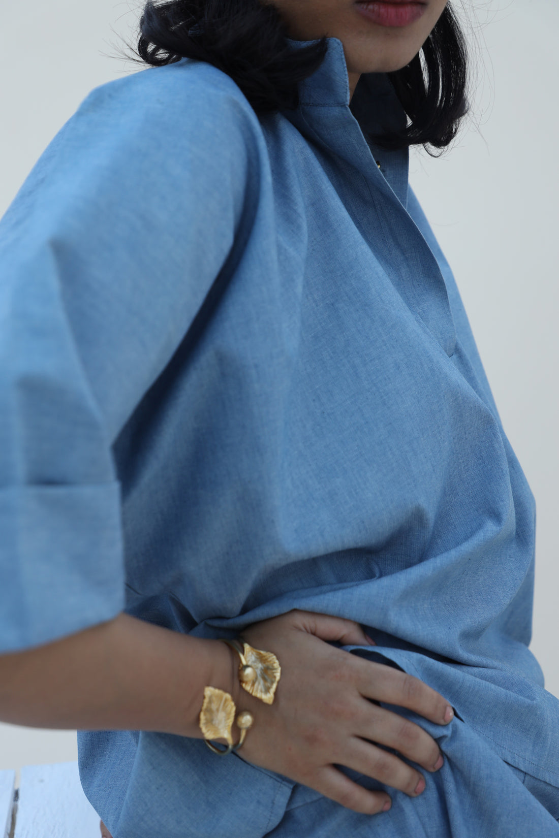Midnight Muse Batwing Shirt Denim Blue