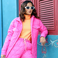 Kansas Puffer 2pc co-ord set Hot Pink