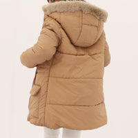 Alaska NEO Soft Puffer Jacket with Fur Hoodie (Tan)