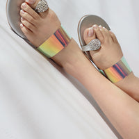 Visage Glass Thongs Silver