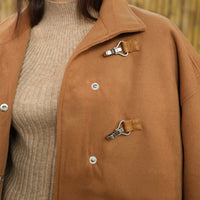 Cavallo Wollen Long Coat Camel