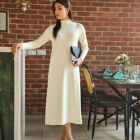 Frosted Mist Sweater Dress Pearl White