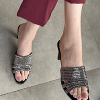 Paris Thin Block Heel Black