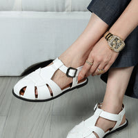 Kora Cage Sandal White ( Ship in 7 Days )