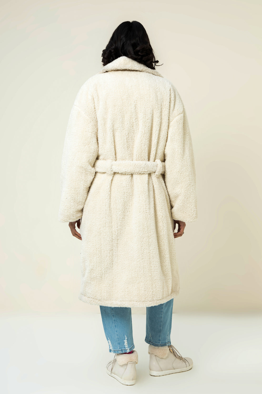 kris Teddy Coat White