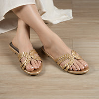 Aurora Stud Flats Gold