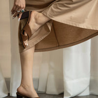 Kew High Block Heel Coffee