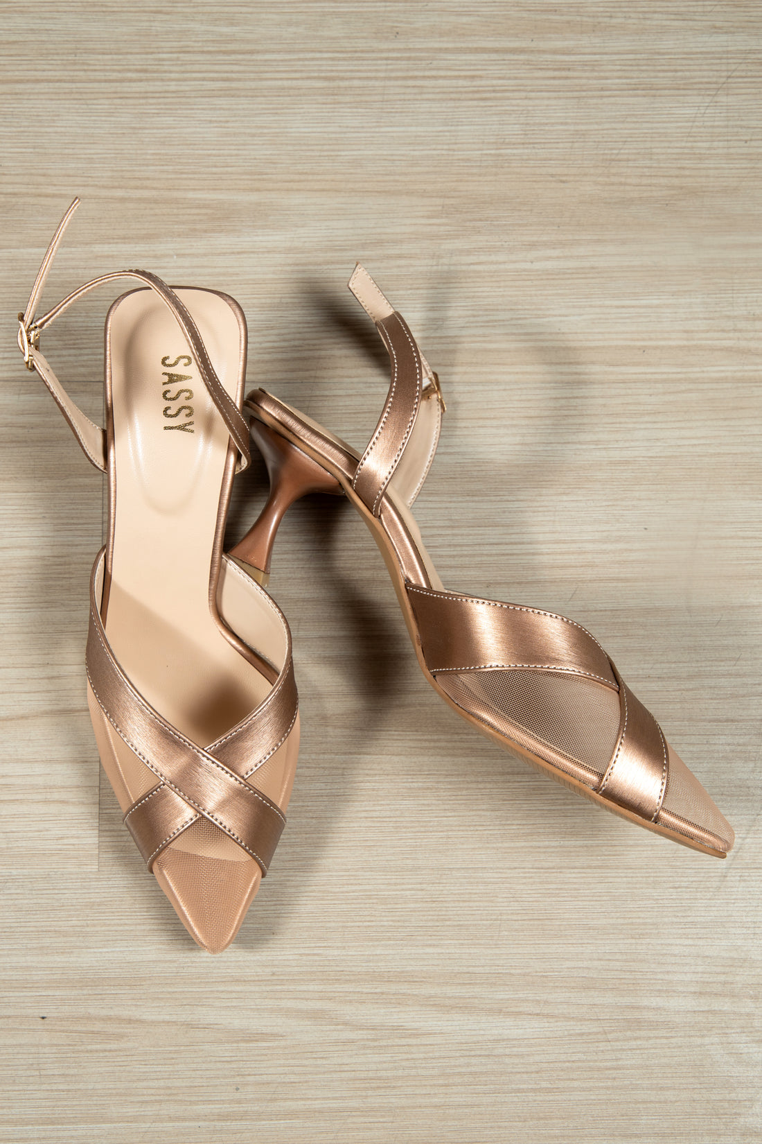 Diana Mesh Heels Champagne