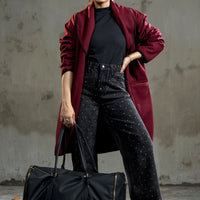 Melia Woolen Coat Cherry