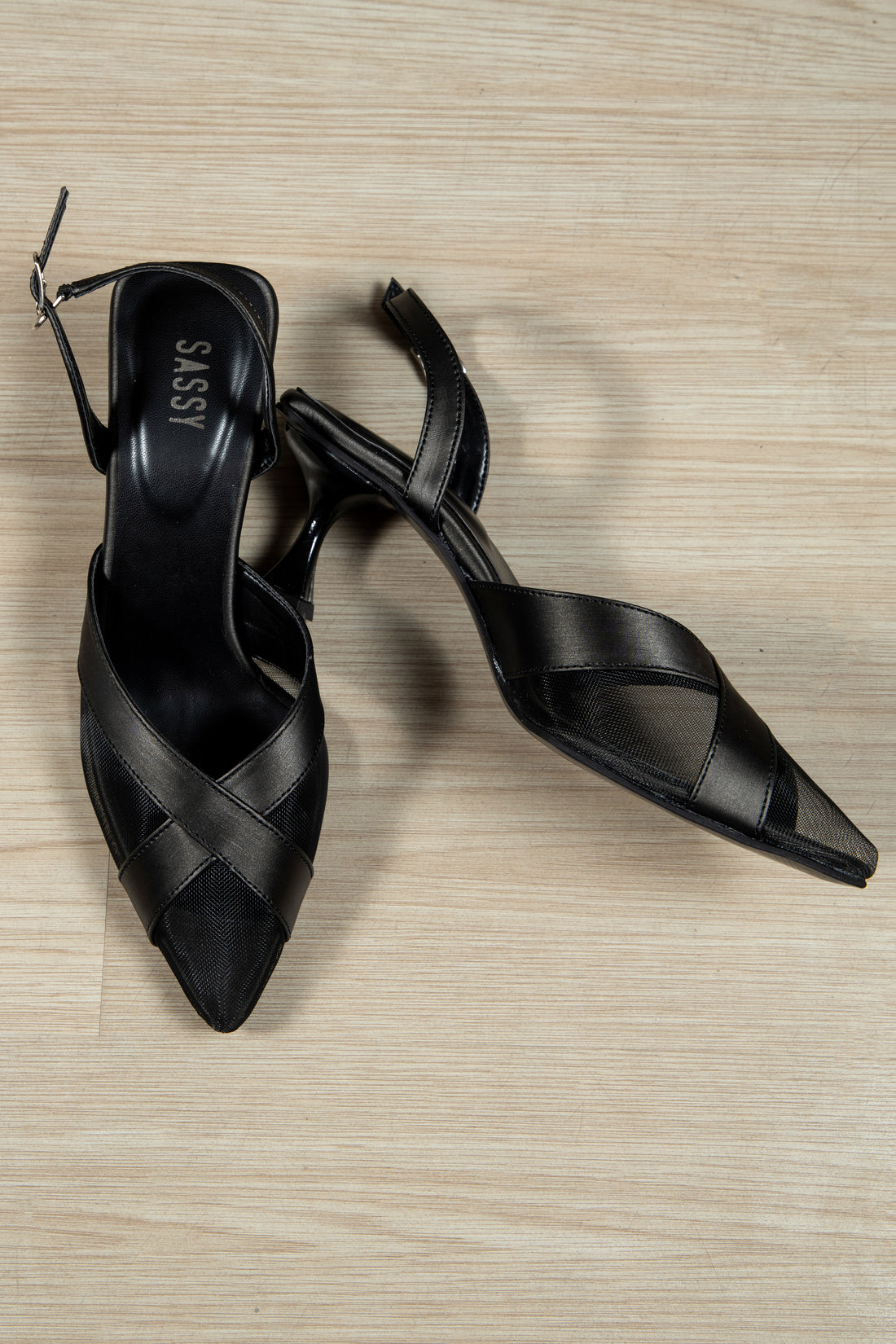 Diana Mesh Heels Black