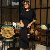 Rowan Sweater Dress Black