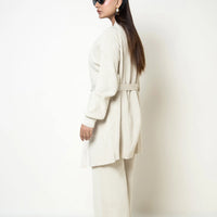 Minnesota Two pc Woolen Co-ord Set White