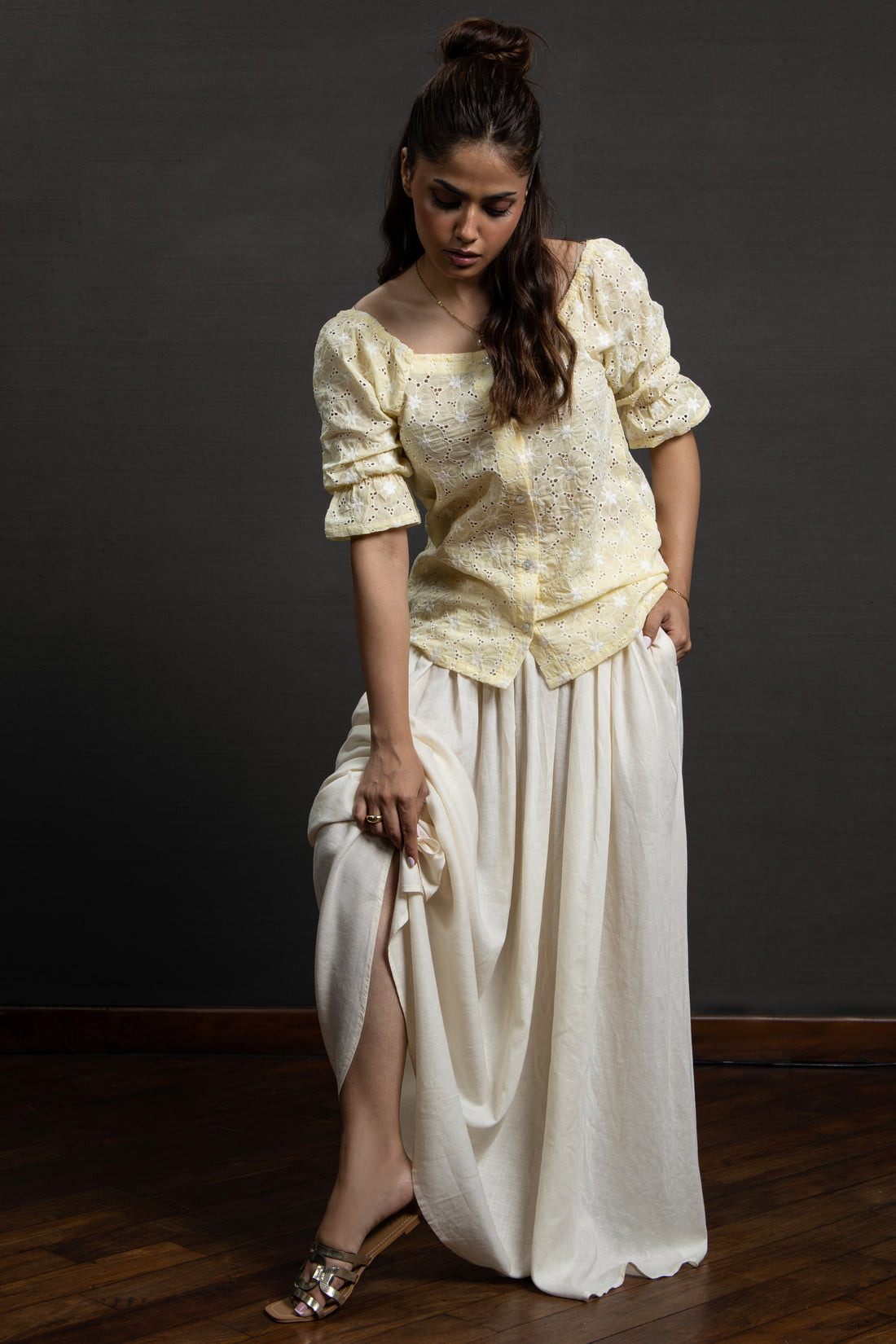 Dahlia Top Butter yellow