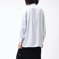 Plissé Button Up Shirt Grey