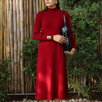 Frosted Mist Sweater Dress Red