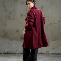 Melia Woolen Coat Cherry