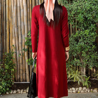 Frosted Mist Sweater Dress Red