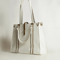 Tokyo Tote Bag White n Brown