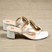 Nina Block Heel White