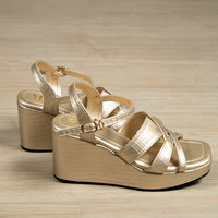 Turin Platform Heel Gold