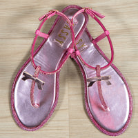 Caterina Crystal Thong Fushcia pink