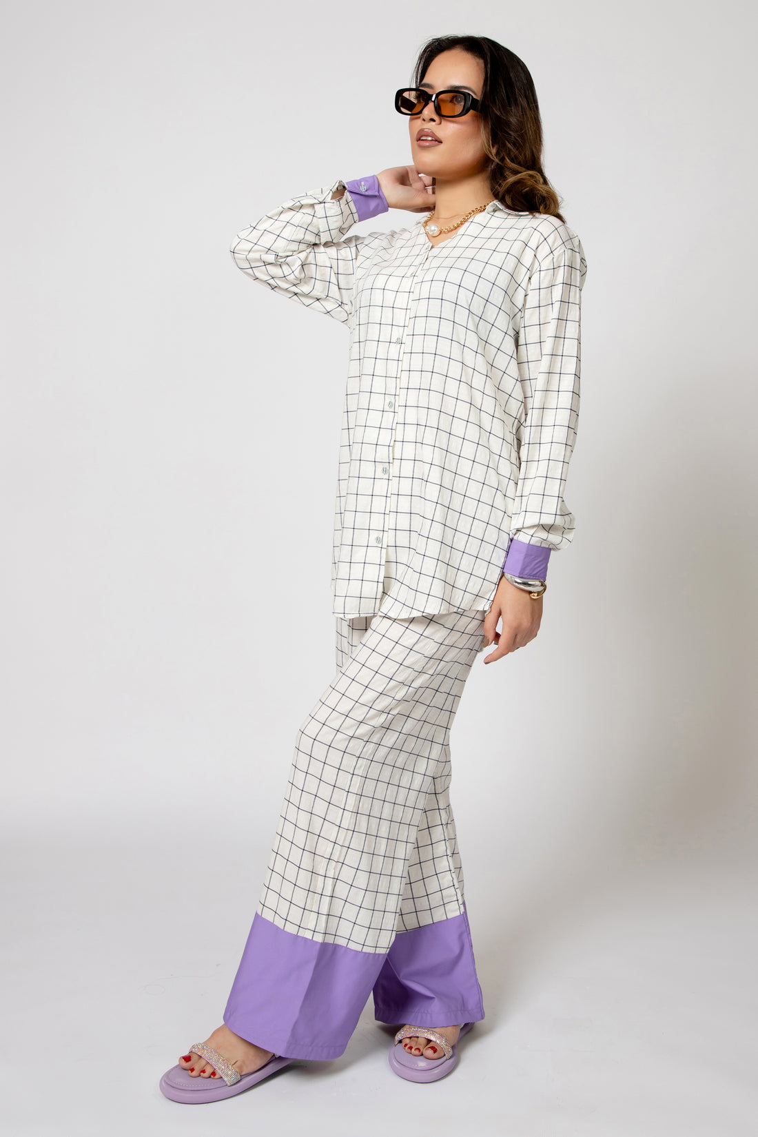 Color Pop Check Set Lilac