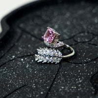 Frosted Fern Adjustable Ring