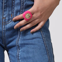 Ava chunky Ring Fuchsia