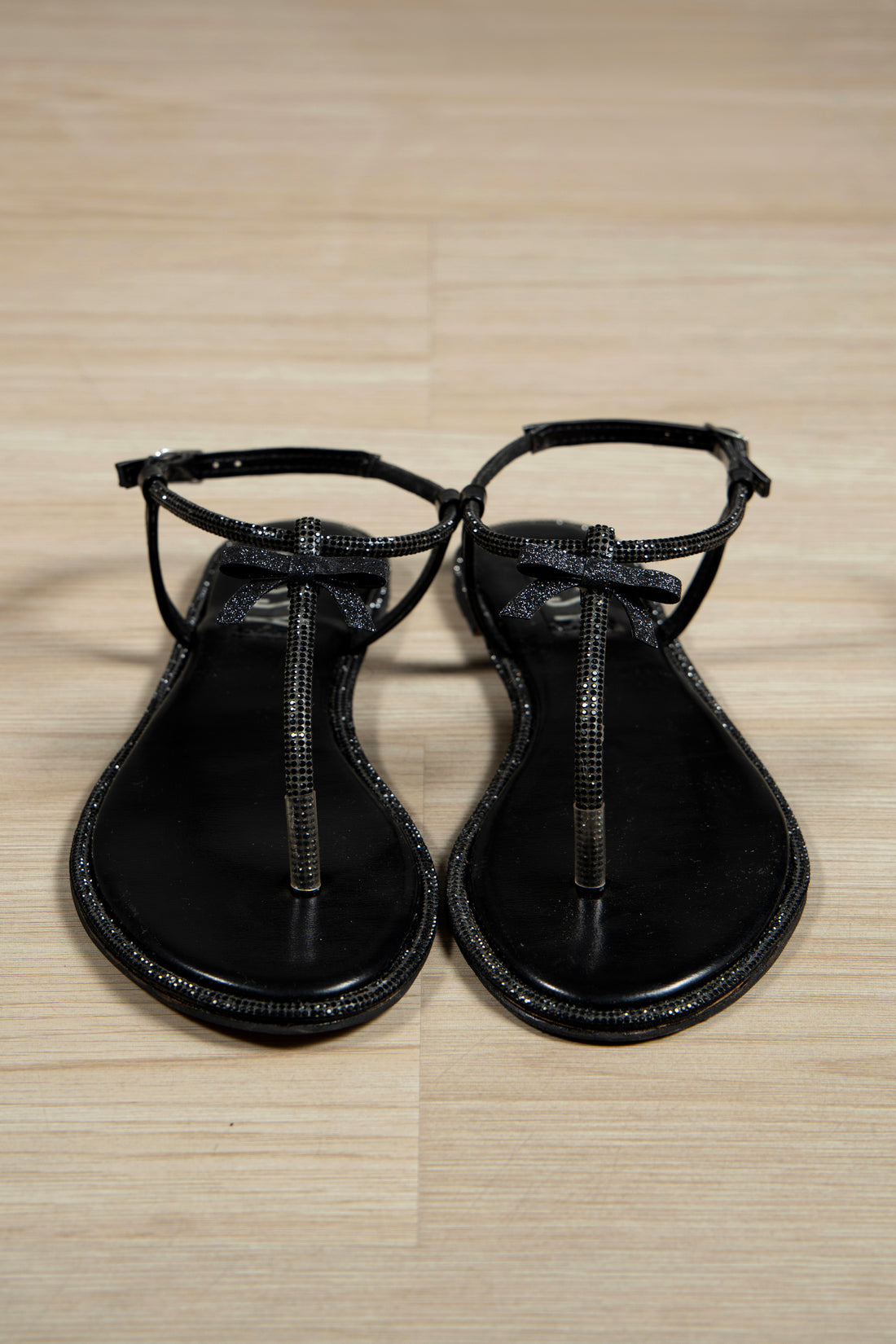 Caterina Crystal Thong Black