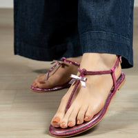 Caterina Crystal Thong Fushcia pink