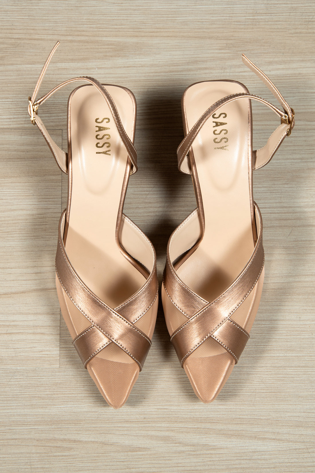 Diana Mesh Heels Champagne