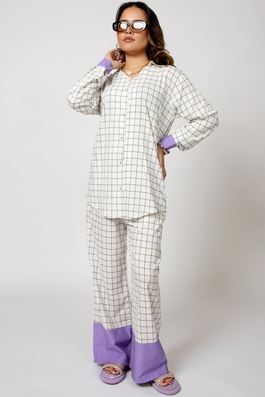 Color Pop Check Set Lilac