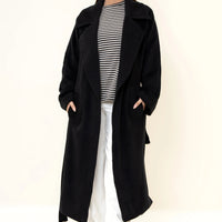 JUNO BELTED COAT- Featherwarm (BLACK)