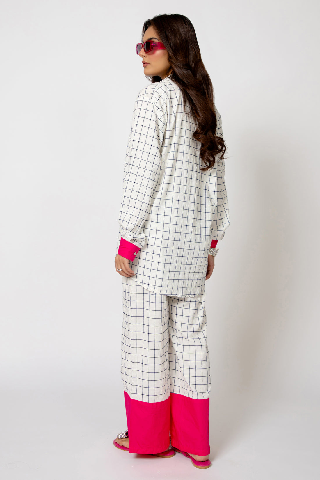 Color Pop Check Set Fuchsia