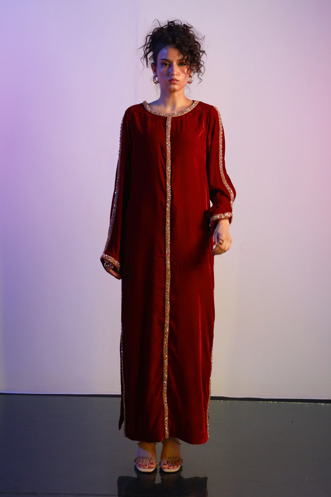Maleficent Long 2pc Dress Maroon