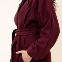 JUNO BELTED COAT CHERRY