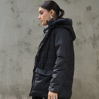 Alaska NEO Soft Puffer Jacket with Fur Hoodie Black