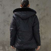 Alaska NEO Soft Puffer Jacket with Fur Hoodie Black