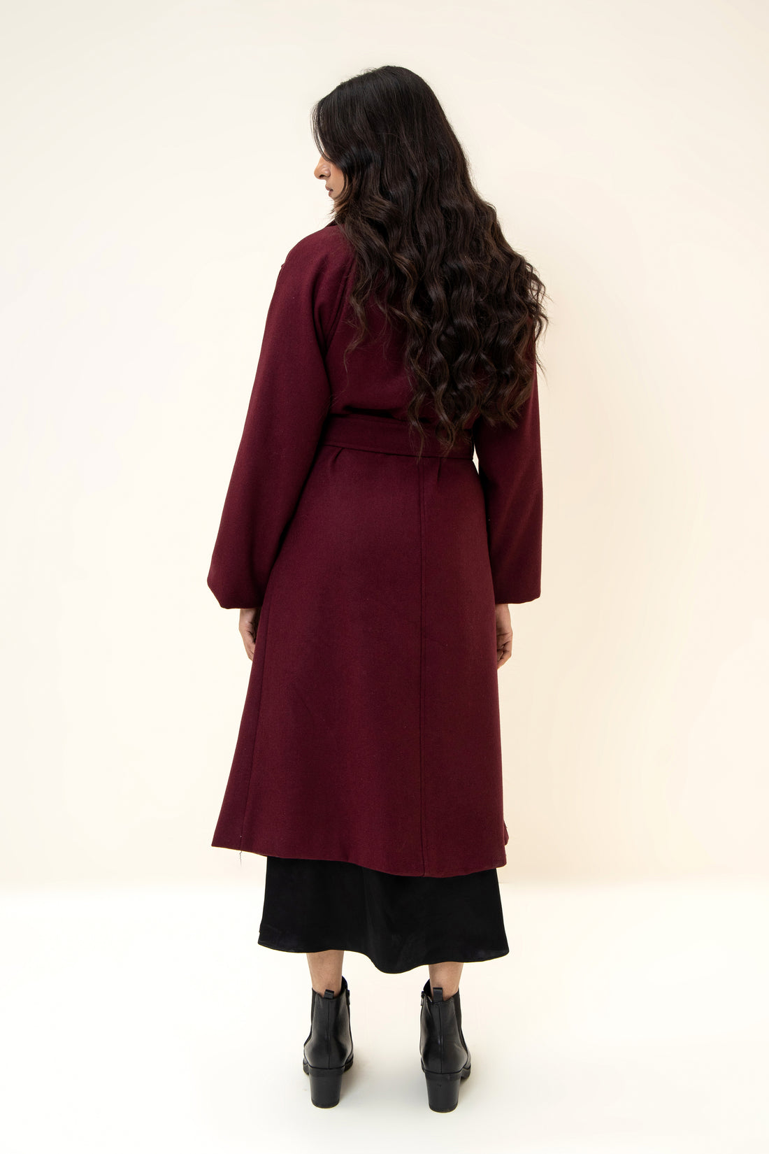 JUNO BELTED COAT CHERRY