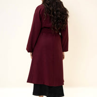 JUNO BELTED COAT CHERRY