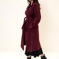 JUNO BELTED COAT CHERRY