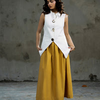 Archie Flared Skirt Khaki