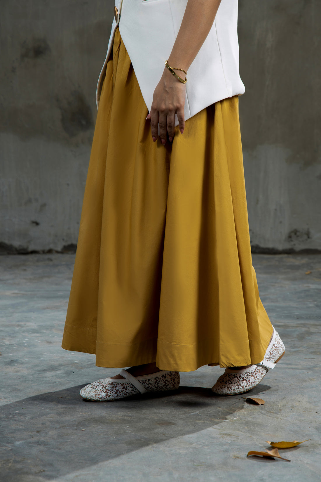 Archie Flared Skirt Khaki