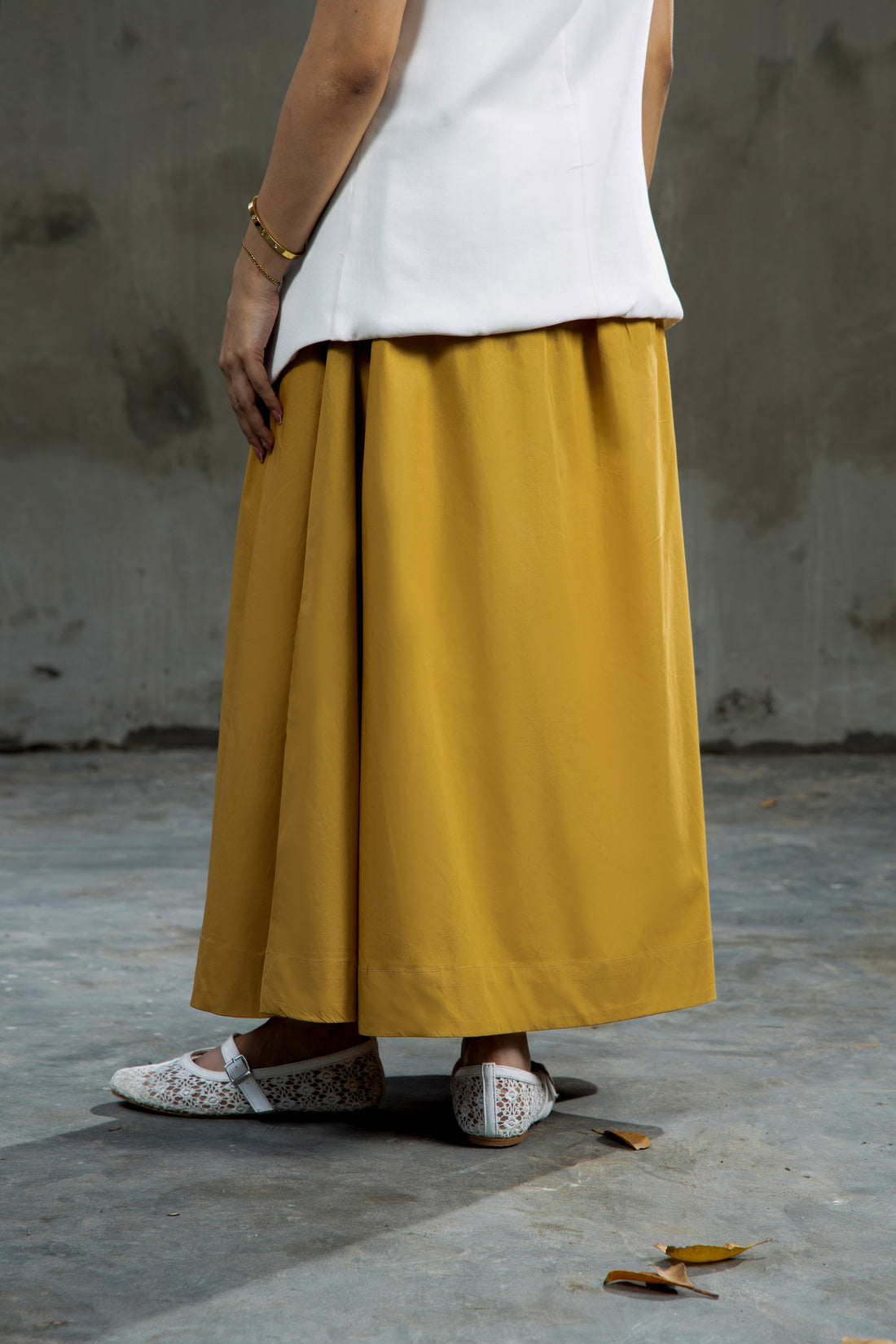 Archie Flared Skirt Khaki