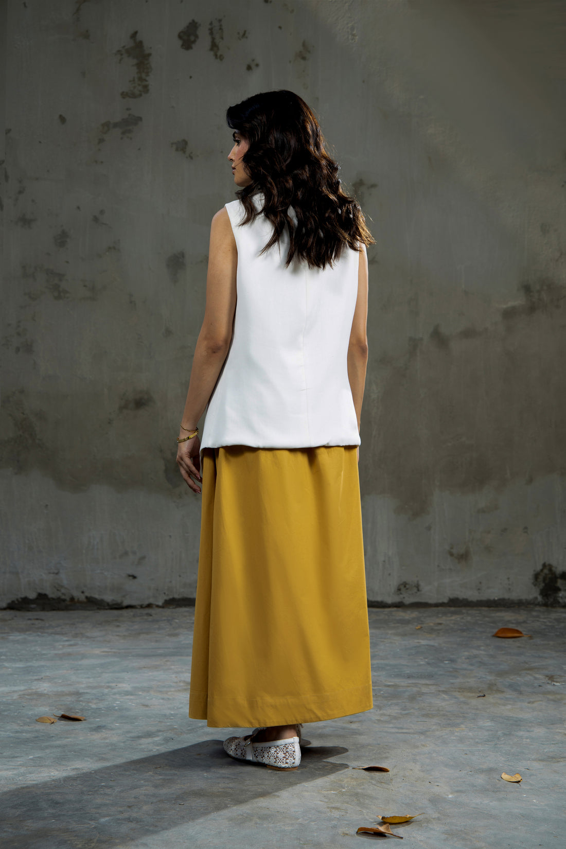 Archie Flared Skirt Khaki