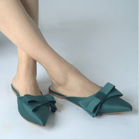 Monroe Bow Slides Emerald Green