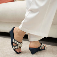 Oyster Wedge Heel Blue